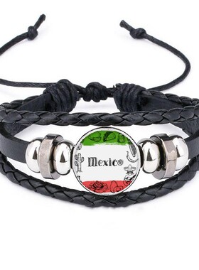 墨西哥仙人掌水果皮革编制手链