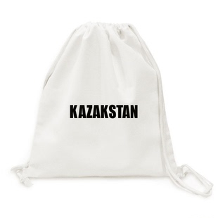 克斯坦国家英文帆布背包购物旅行双肩拉带抽绳书包学校幼儿园装饰
