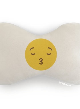 黄色可爱网聊表情包插画图案汽车头枕颈枕座椅枕头学校幼儿园装饰