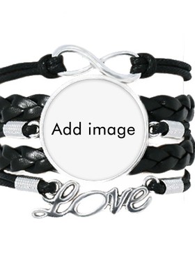 头像纪念品皮革手链来图定制logo