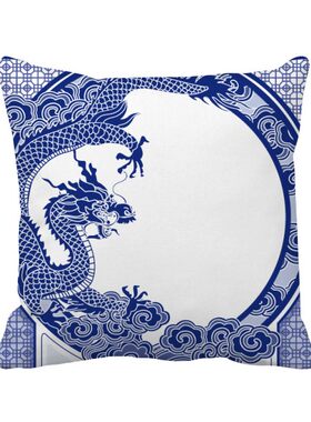 蓝色沙发靠垫礼物幼儿园方形抱枕