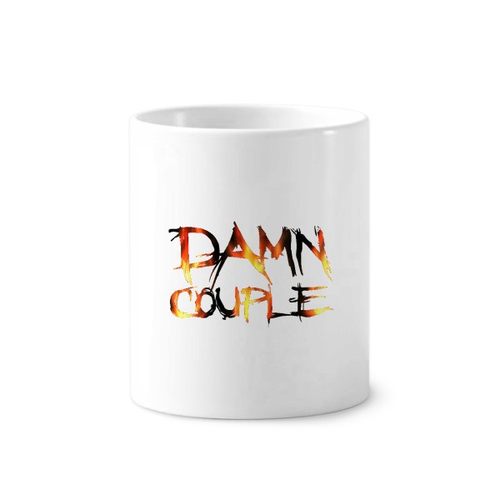 语fff团烧死情侣陶瓷刷牙杯子笔筒白色马克杯礼物学校幼儿园装饰