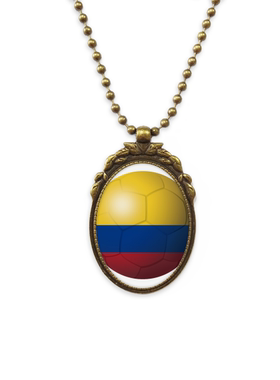 国旗纹样椭圆形古铜色欧式吊坠