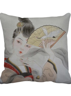 舞中国古风插画方形抱枕靠枕沙发靠垫双面含芯礼物学校幼儿园装饰