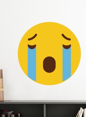 哭黄色可爱网聊表情包插画墙贴壁纸房间贴花学校幼儿园装饰