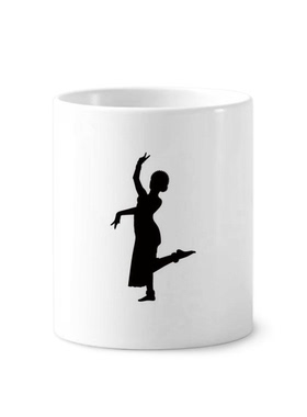 者跳舞表演孔雀舞陶瓷刷牙杯子笔筒白色马克杯礼物学校幼儿园装饰