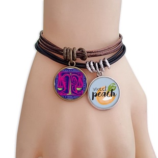 天秤座墨西哥文化版画双牌水果桃子饰品手链学校幼儿园装饰