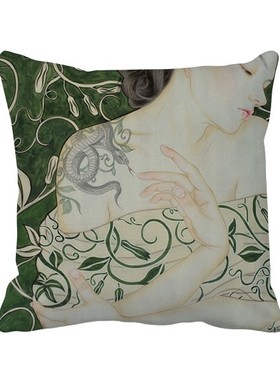 蔓与蛇古风插画方形抱枕靠枕沙发靠垫双面含芯礼物学校幼儿园装饰