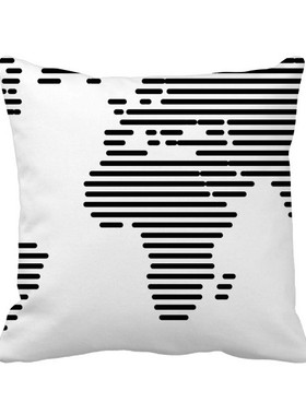 条世界地图插画方形抱枕靠枕沙发靠垫双面含芯礼物学校幼儿园装饰