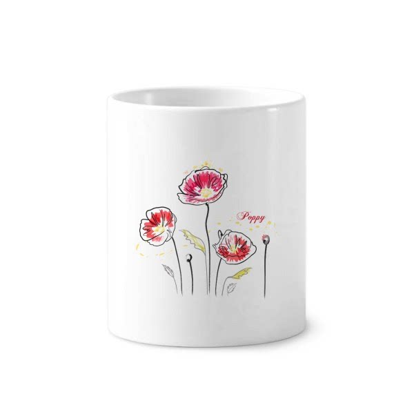 花图案装饰画设计陶瓷刷牙杯子笔筒白色马克杯礼物学校幼儿园装饰