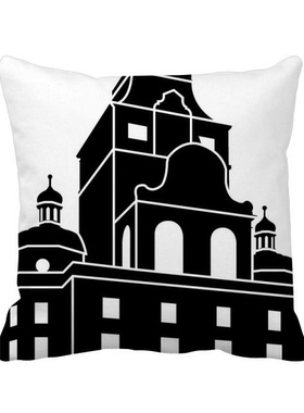 标剪影插画图案方形抱枕靠枕沙发靠垫双面含芯礼物学校幼儿园装饰