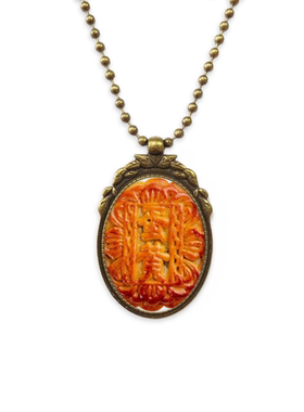 中秋节月饼椭圆形古铜色欧式吊坠