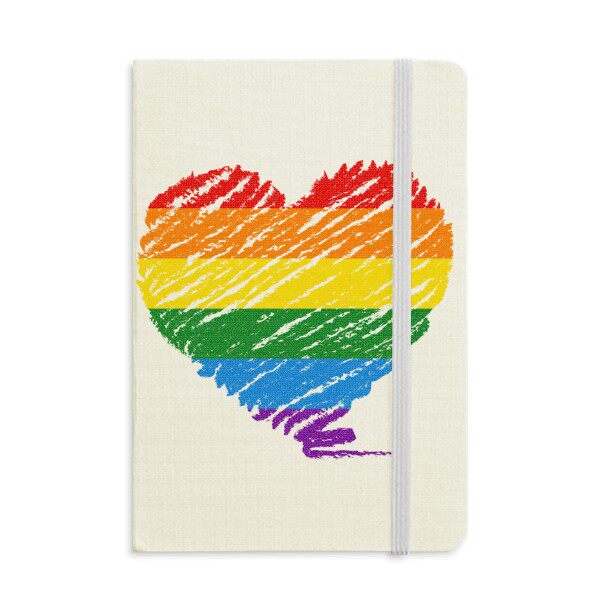 同志蕾丝边彩虹旗心图案硬质笔记本办公记事本子学生用