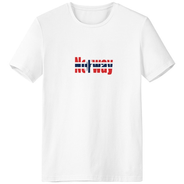 挪威国旗英文名男女白色短袖T恤创意纪念衫个性T恤衫礼物