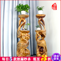 香樟木实木花架一体根雕花架盆景 架子天然树根底座摆件 精品
