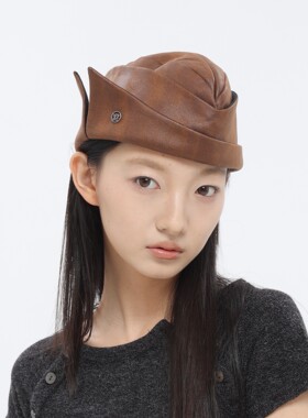 废土旷野游牧风复古造型皮帽女