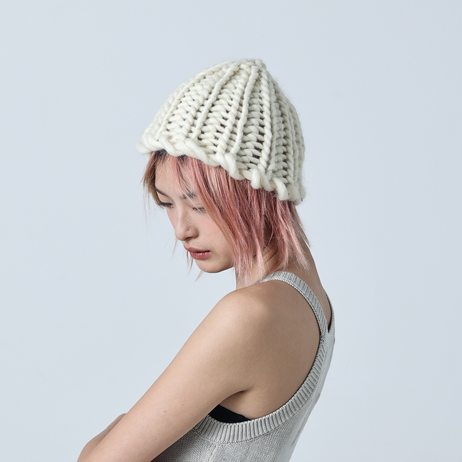 手工针织系列纯羊毛毛线帽秋冬