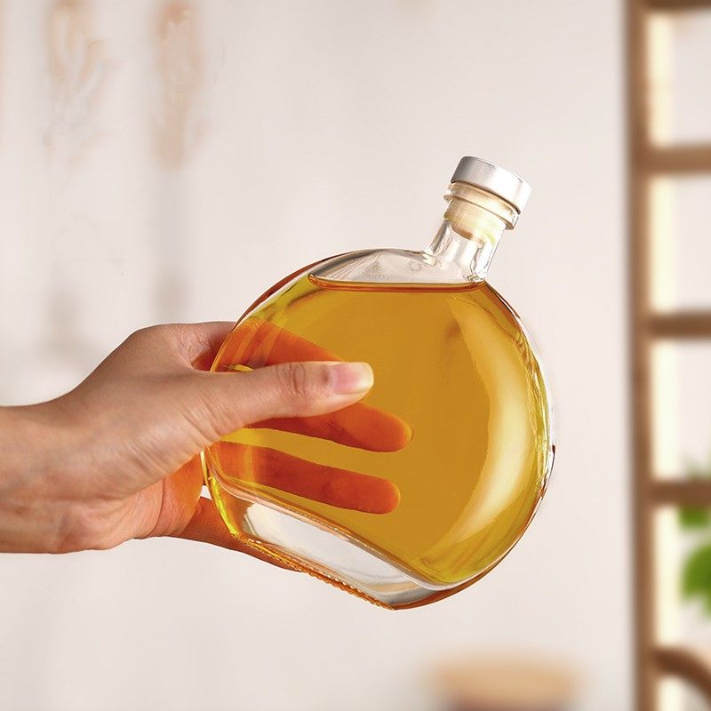 创意圆形冷萃茶玻璃瓶冷泡茶酒壶咖啡透明瓶子可定制logo分装茶壶