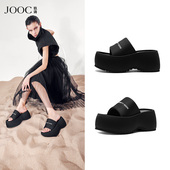 JOOC玖诗时尚 增高外穿凉拖百搭休闲半拖鞋 厚底凉拖女2026春季 新款