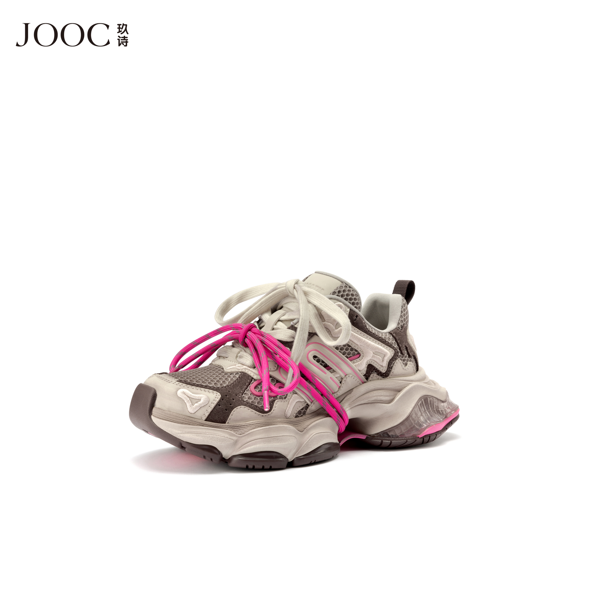 JOOC玖诗撞色双系带休闲老爹鞋