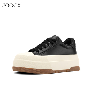 JOOC玖诗厚底板鞋女2026春夏新款牛皮百搭运动休闲鞋时尚增高女鞋