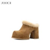 暮光 粗高跟包头时装 JOOC玖诗时尚 水台拖鞋 2025新款 勃肯鞋 女鞋