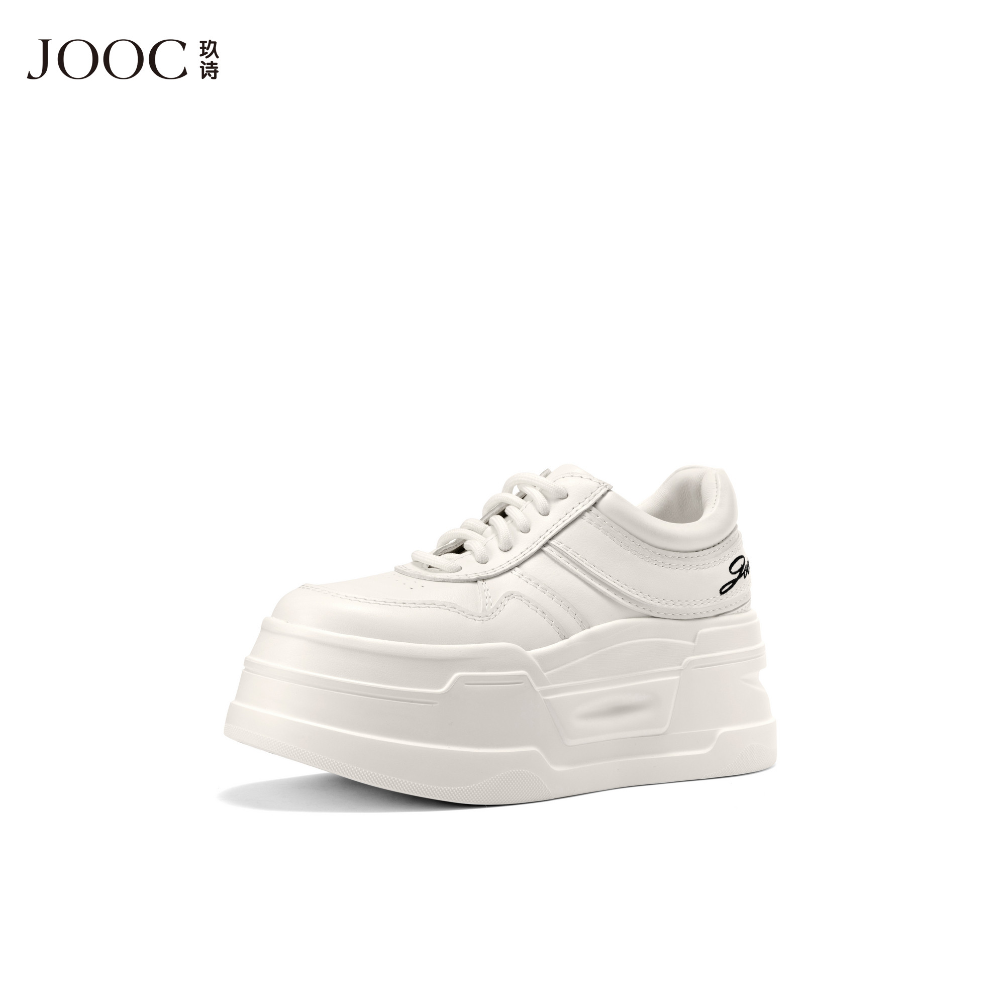 JOOC玖诗时尚透气运动休闲鞋2025秋冬新款系带厚底增高小白鞋板鞋,女鞋,时尚休闲鞋,淘宝优惠券,粉丝福利购,淘宝优惠卷