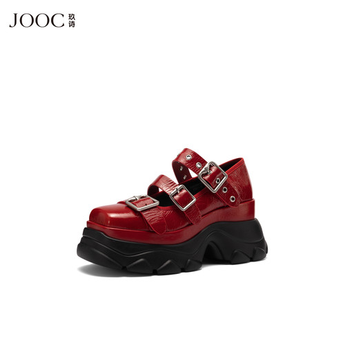 JOOC玖诗时尚厚底增高玛丽珍鞋