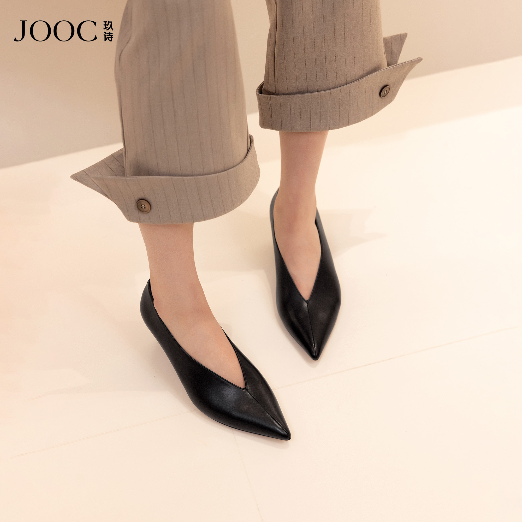 【老钱智感】JOOC玖诗经典尖头女巫鞋2026春季新款舒适坡跟单鞋女,女鞋,浅口单鞋,淘宝优惠券,粉丝福利购,淘宝优惠卷