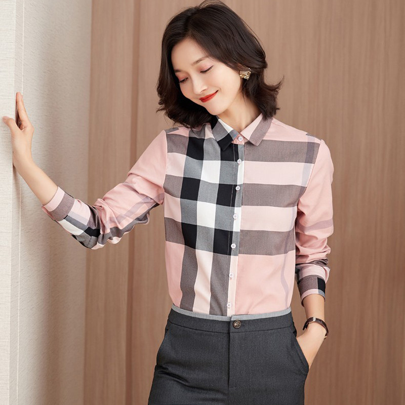 衬衣2026年新款轻奢高级感高端上衣奢华大牌减龄洋气粉色格子衬衫,女装/女士精品,大码内搭,淘宝优惠券,粉丝福利购,淘宝优惠卷