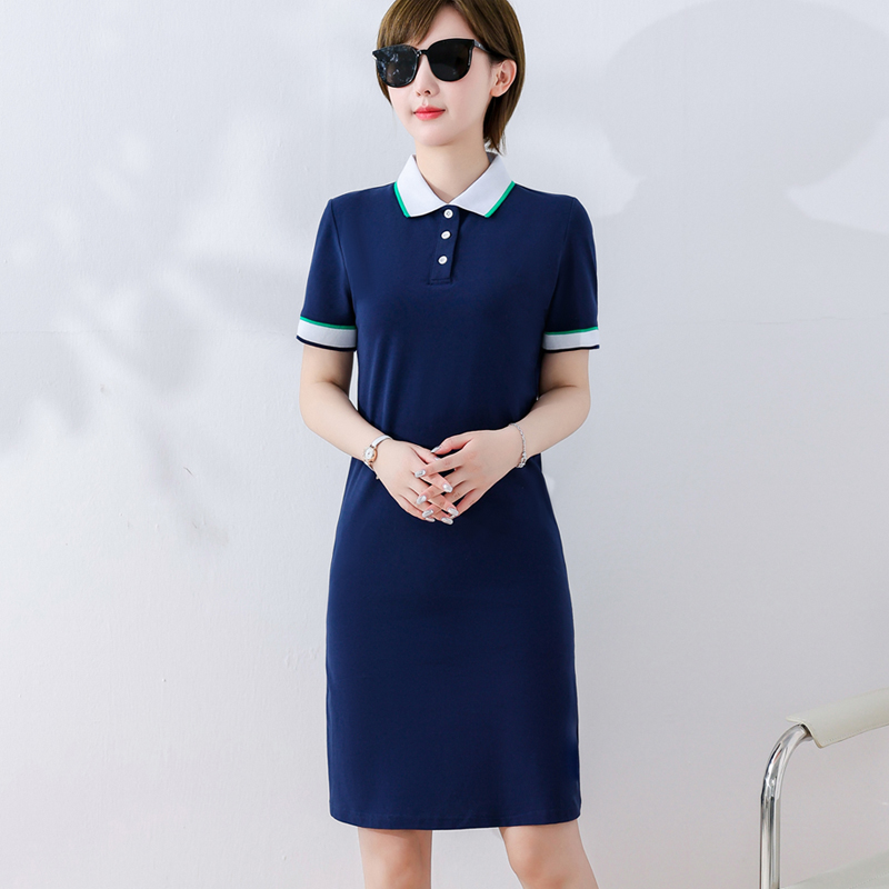 高档面料不起球直筒polo连衣裙