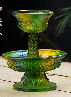 尼泊尔修行杯琉璃八吉祥护法杯