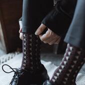 秋冬无骨男袜西装 复古情侣中筒袜日系本命年个性 ins潮流针织袜女