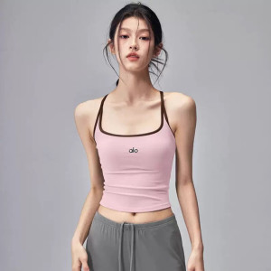 ALOODO普拉提瑜伽女士遮副乳速干带胸垫显瘦内衣背心外穿训练健身