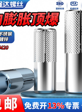 QD304不锈钢/4.8级内膨胀螺丝钉顶爆内爆壁虎爆炸内置式螺栓国标
