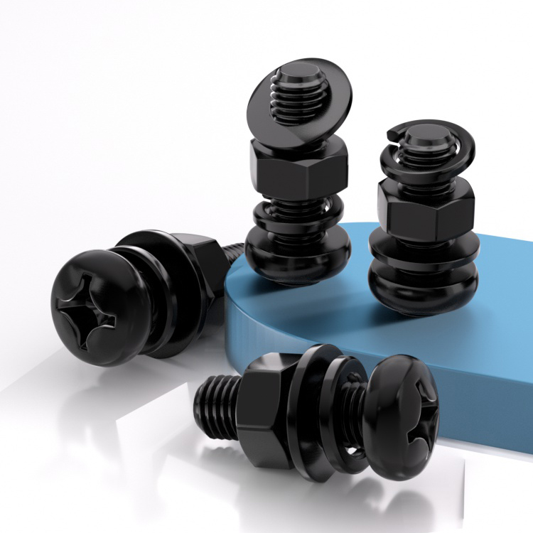 8.8级黑锌十字圆头GB818-85四件