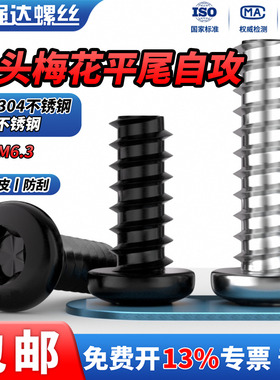 QD304不锈钢盘头梅花平尾自攻螺丝钉圆头内梅花快牙M2M2.9M4-M6.3