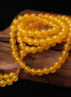 黄玛瑙108多圈佛珠手链念珠手串