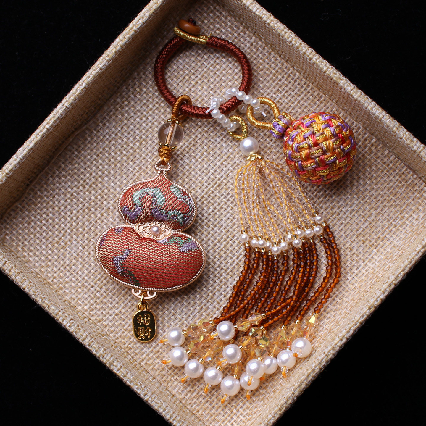 非遗宋锦双面葫芦包包挂件压襟流苏穗子有球必应车挂汉服钥匙吊坠,饰品/流行首饰/时尚饰品新,压襟挂件,淘宝优惠券,粉丝福利购,淘宝优惠卷