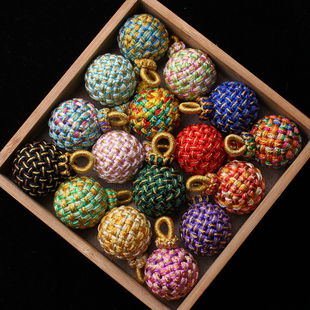 成品编织有球必应彩色绣球吊坠配件配饰钥匙扣手机包包挂件diy