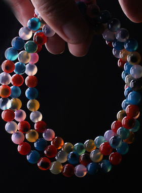 多宝彩色糖心玛瑙108颗手链