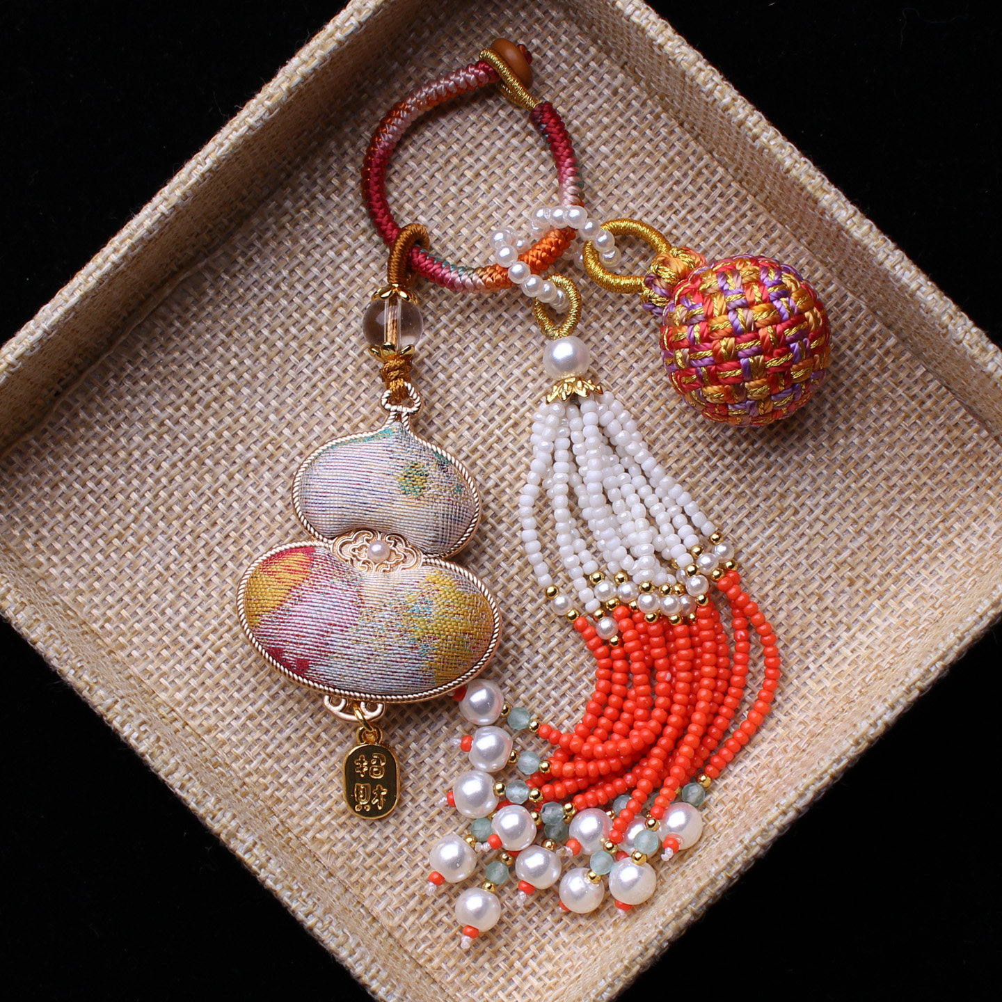 非遗宋锦双面葫芦包包压襟挂件流苏穗子编织有球必应汉服车钥匙坠,饰品/流行首饰/时尚饰品新,压襟挂件,淘宝优惠券,粉丝福利购,淘宝优惠卷