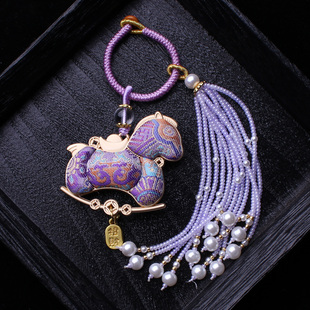 非遗宋锦小马流苏穗子包包挂件汉服旗袍挂饰车挂钥匙扣吊坠马造型