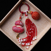 本命年红非遗宋锦葫芦包包挂件流苏穗子编织有球必应汉服钥匙挂饰