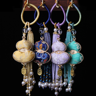 非遗宋锦成品葫芦挂件流苏穗子包挂钥匙扣坠汉服旗袍压襟配饰车挂