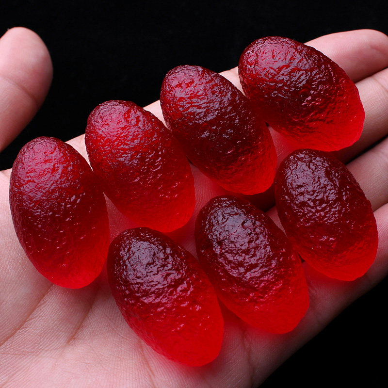 天然库尔勒血红陨石吊坠高频宇宙手把原石项坠挂件矿物把玩件