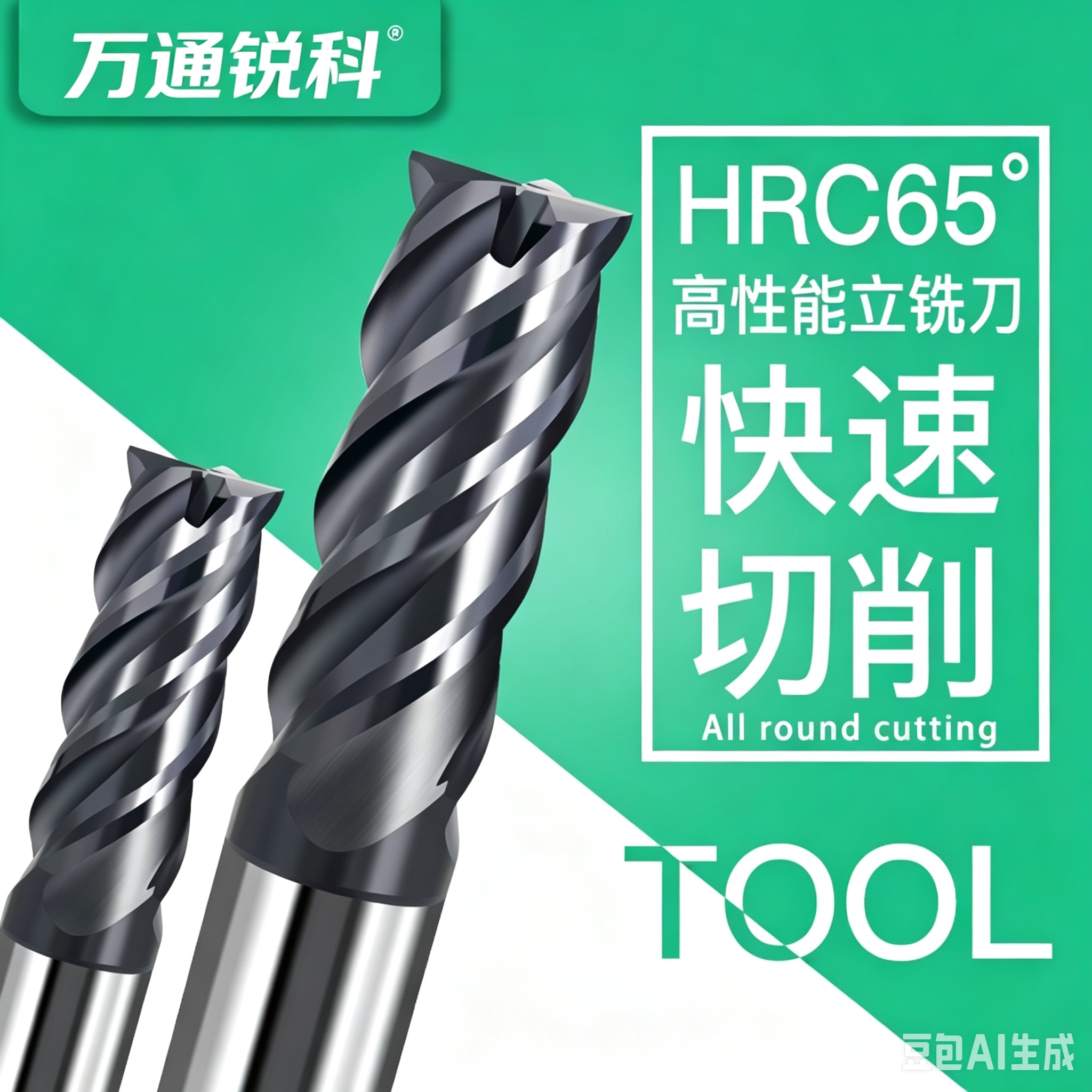 65度硬质合金钨钢铣刀模具专用高硬4刃CNC数控刀具涂层立铣刀定制