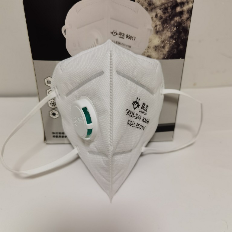 联友kn95防矿尘防雾霾防工业粉尘双熔喷带呼吸阀9502V和9501V口罩