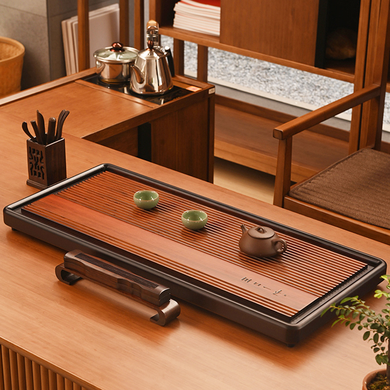 祥福新中式楠竹简约干泡直排茶盘