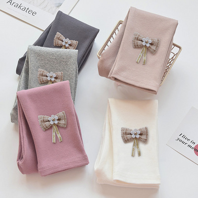 儿童裤子女宝宝打底裤春秋新款女童九分裤中小幼童外穿夏装薄款